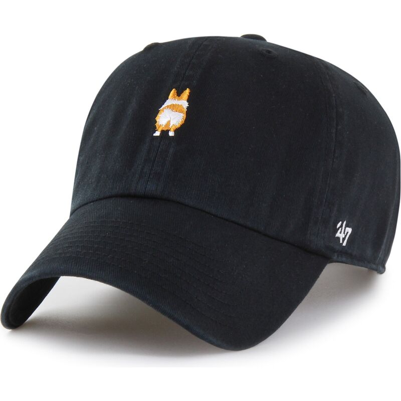 47-brand-curved-brim-clean-up-base-runner-icon-dog-black-adjustable-cap