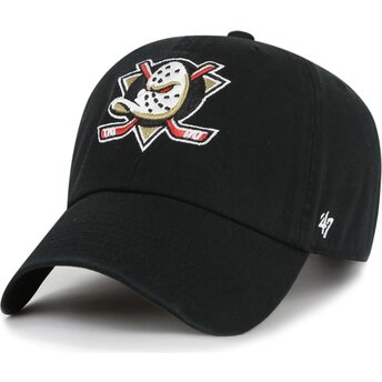 47 Brand Curved Brim Clean Up Anaheim Ducks NHL Black Adjustable Cap