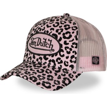 Von Dutch VERLE Leopard and Pink Trucker Hat