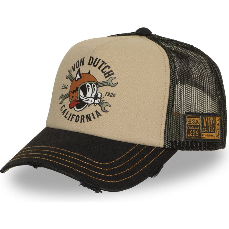 von-dutch-crew37-beige-and-black-trucker-hat von-dutch-crew37-beige-and-black-trucker-hat