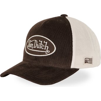 Von Dutch LOF B49 Brown and Beige Adjustable Trucker Hat