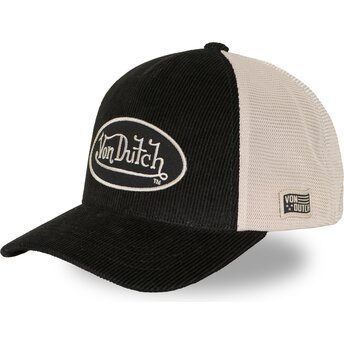Von Dutch LOF B50 Black and Beige Adjustable Trucker Hat