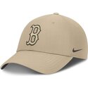 nike-curved-brim-club-structured-uv-poly-ripstop-boston-red-sox-mlb-beige-adjustable-cap-with-beige-logo