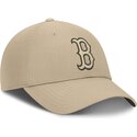 nike-curved-brim-club-structured-uv-poly-ripstop-boston-red-sox-mlb-beige-adjustable-cap-with-beige-logo
