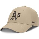 nike-curved-brim-brown-logo-structured-uv-poly-ripstop-oakland-athletics-mlb-beige-adjustable-cap