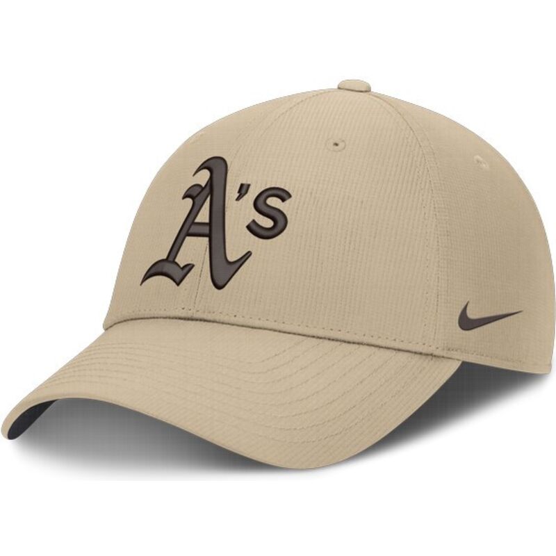 nike-curved-brim-brown-logo-structured-uv-poly-ripstop-oakland-athletics-mlb-beige-adjustable-cap nike-curved-brim-brown-logo-structured-uv-poly-ripstop-oakland-athletics-mlb-beige-adjustable-cap