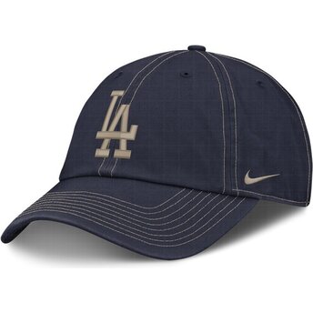 Nike Curved Brim Fathers Day Club Unstructured Organic Cotton Los Angeles Dodgers MLB Navy Blue Adjustable Cap with Beige Logo