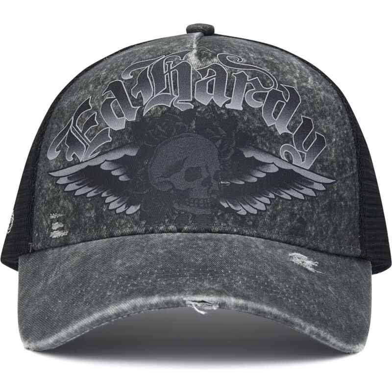 ed-hardy-flaming-gothic-skull-washed-grey-trucker-hat