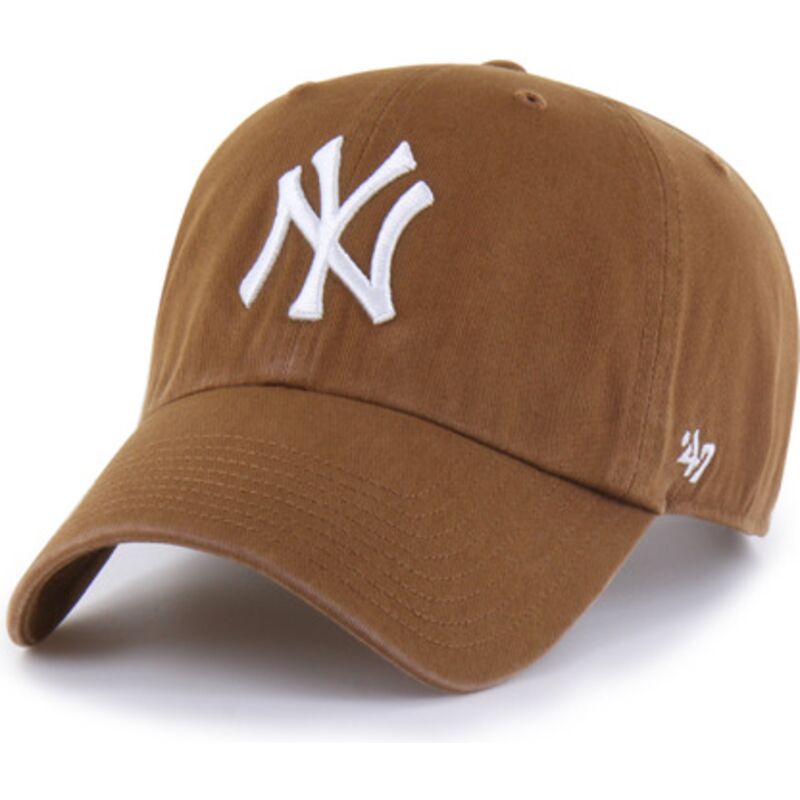 47-brand-curved-brim-clean-up-pinecone-new-york-yankees-mlb-brown-adjustable-cap