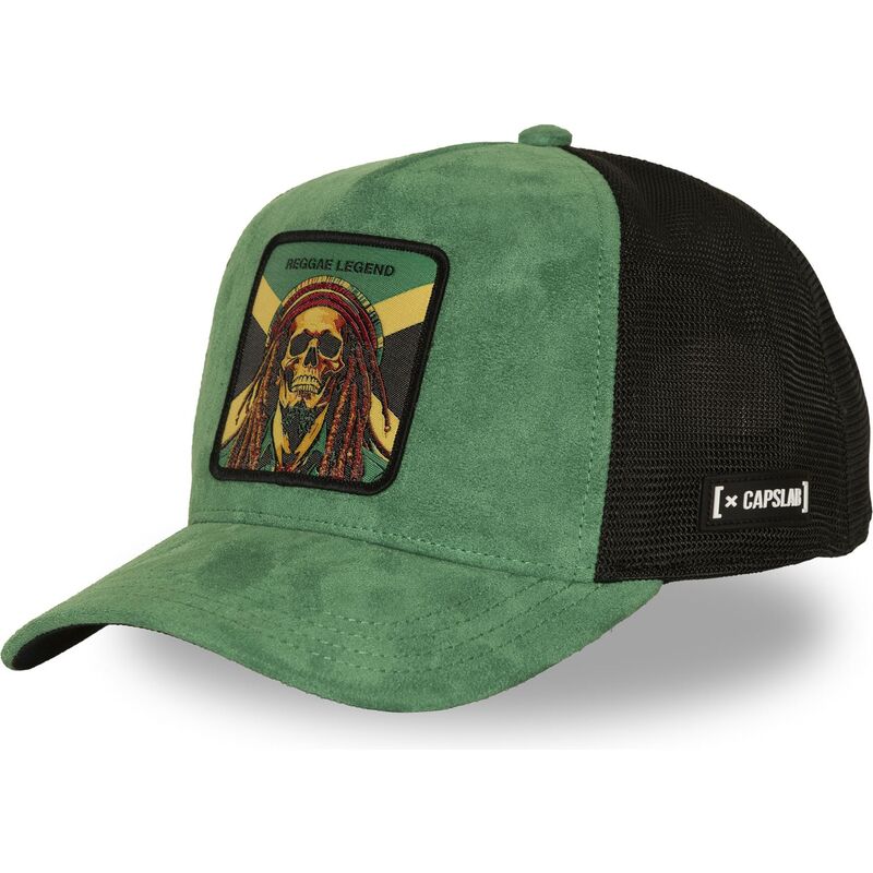 capslab-bob-marley-reggae-legend-sta1-reg-famous-green-and-black-trucker-hat