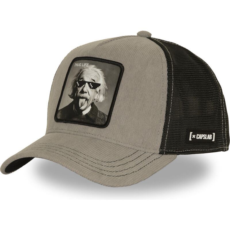 capslab-albert-einstein-thug-life-art1-thug-famous-grey-and-black-trucker-hat