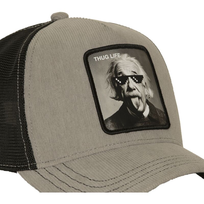 capslab-albert-einstein-thug-life-art1-thug-famous-grey-and-black-trucker-hat