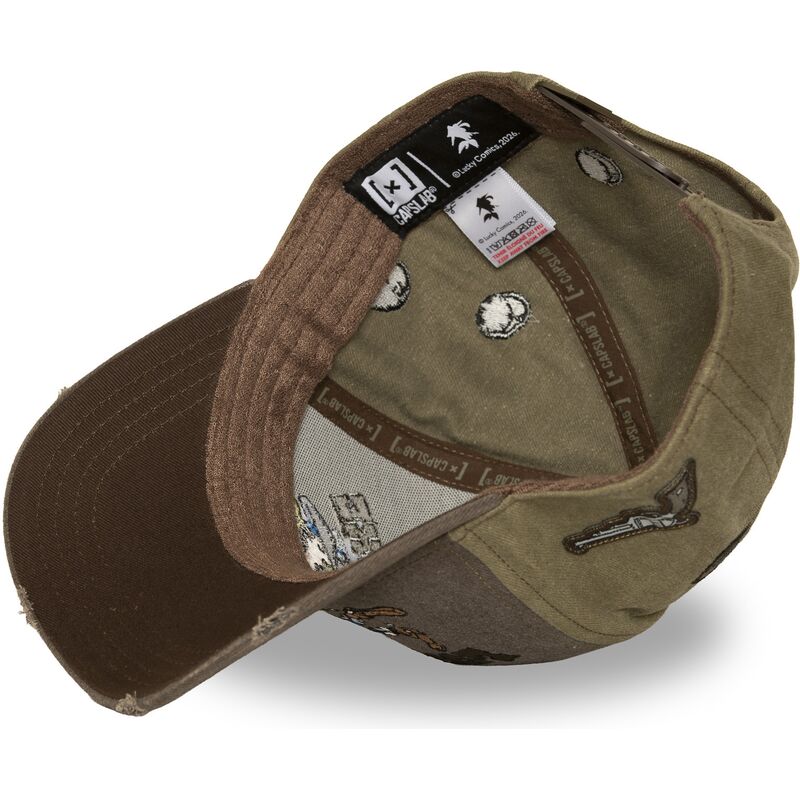 capslab-curved-brim-lucky-luke-lck4-luc-brown-and-green-snapback-cap capslab-curved-brim-lucky-luke-lck4-luc-brown-and-green-snapback-cap