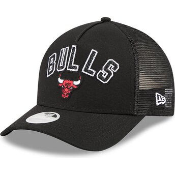 New Era 9FORTY M-Crown A Frame Pomp Chicago Bulls NBA Black Trucker Hat