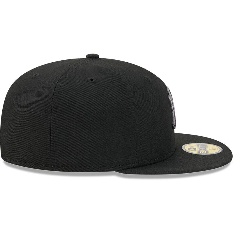 new-era-flat-brim-grey-logo-59fifty-side-script-new-york-yankees-mlb-black-fitted-cap new-era-flat-brim-grey-logo-59fifty-side-script-new-york-yankees-mlb-black-fitted-cap