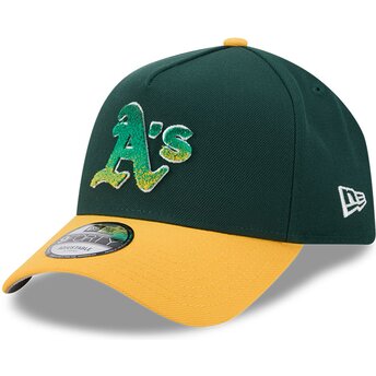 New Era Curved Brim 9FORTY A Frame NA Lifestyle F1 Oakland Athletics MLB Green and Yellow Snapback Cap