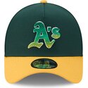 new-era-curved-brim-9forty-a-frame-na-lifestyle-f1-oakland-athletics-mlb-green-and-yellow-snapback-cap