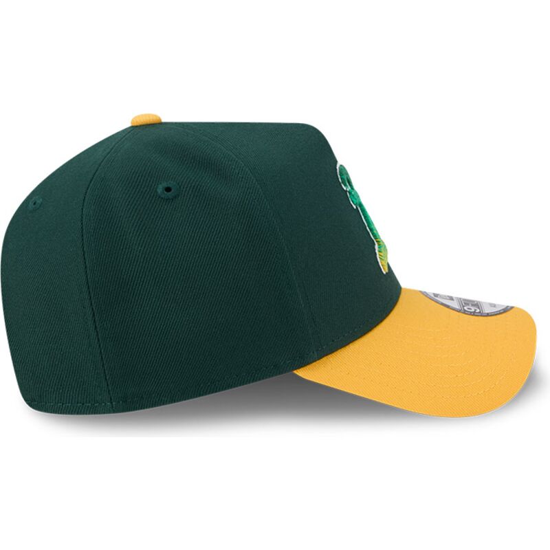 new-era-curved-brim-9forty-a-frame-na-lifestyle-f1-oakland-athletics-mlb-green-and-yellow-snapback-cap