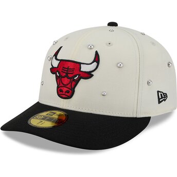 New Era Curved Brim 59FIFTY Beads NA Lifestyle F1 Chicago Bulls NBA Beige and Black Fitted Cap