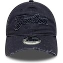 new-era-curved-brim-navy-blue-logo-9twenty-distress-wordmark-new-york-yankees-mlb-navy-blue-adjustable-cap