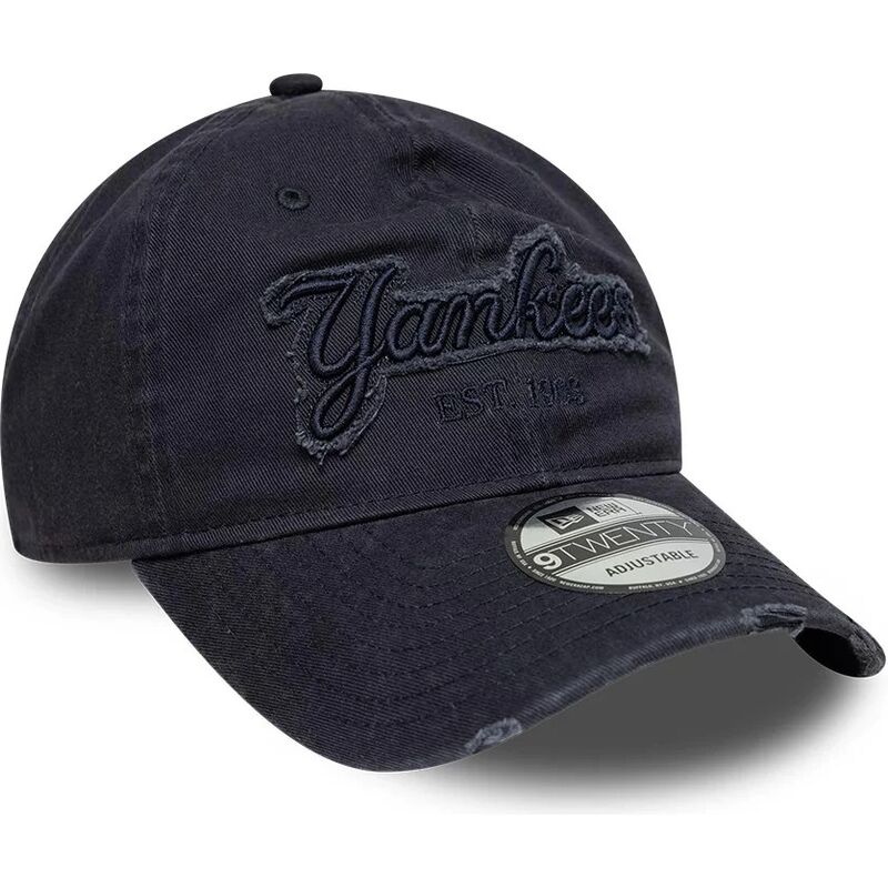 new-era-curved-brim-navy-blue-logo-9twenty-distress-wordmark-new-york-yankees-mlb-navy-blue-adjustable-cap new-era-curved-brim-navy-blue-logo-9twenty-distress-wordmark-new-york-yankees-mlb-navy-blue-adjustable-cap