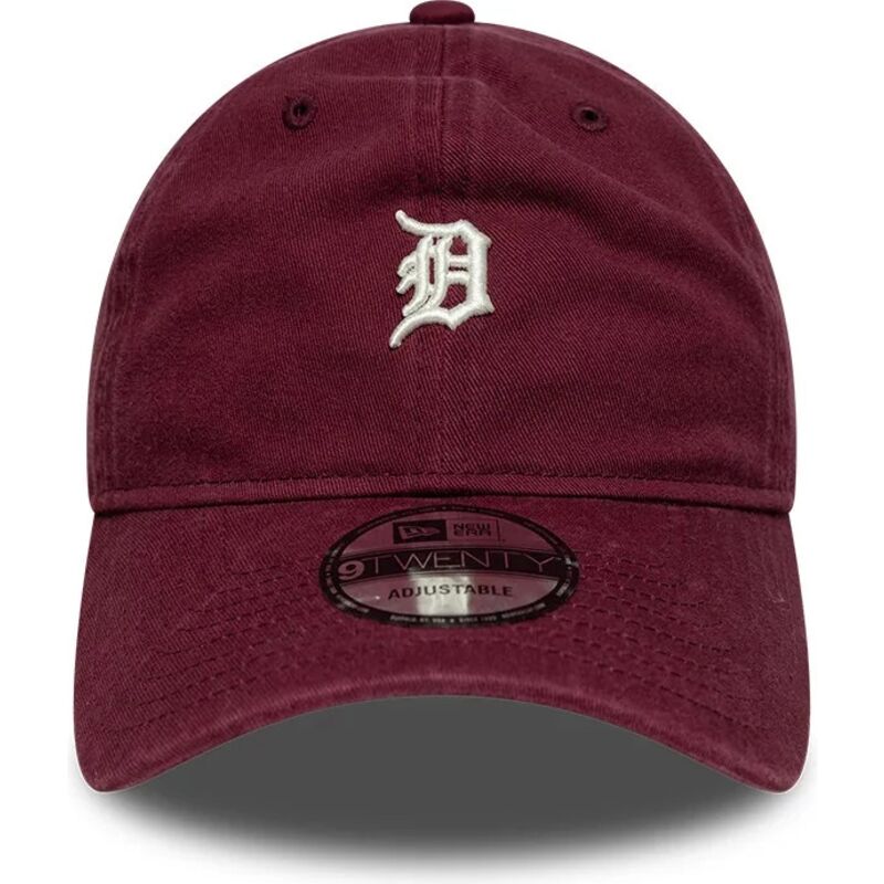 new-era-curved-brim-9twenty-mini-logo-detroit-tigers-mlb-maroon-adjustable-cap