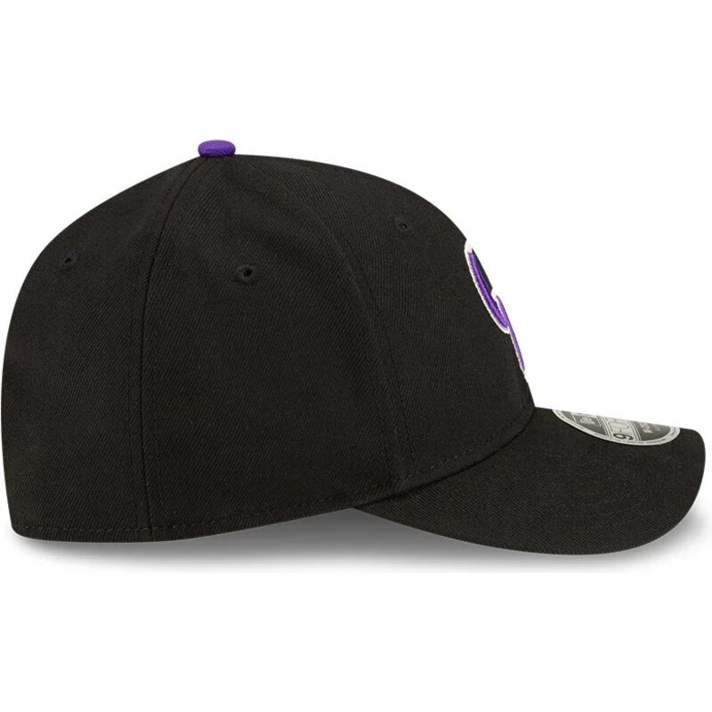new-era-curved-brim-purple-logo-9forty-m-crown-player-replica-colorado-rockies-mlb-black-snapback-cap