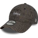 new-era-curved-brim-9twenty-herringbone-fc-barcelona-laliga-brown-adjustable-cap