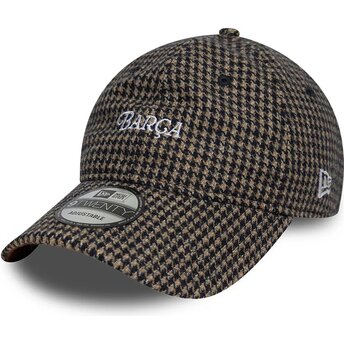New Era Curved Brim 9TWENTY Herringbone FC Barcelona LALIGA Brown Adjustable Cap