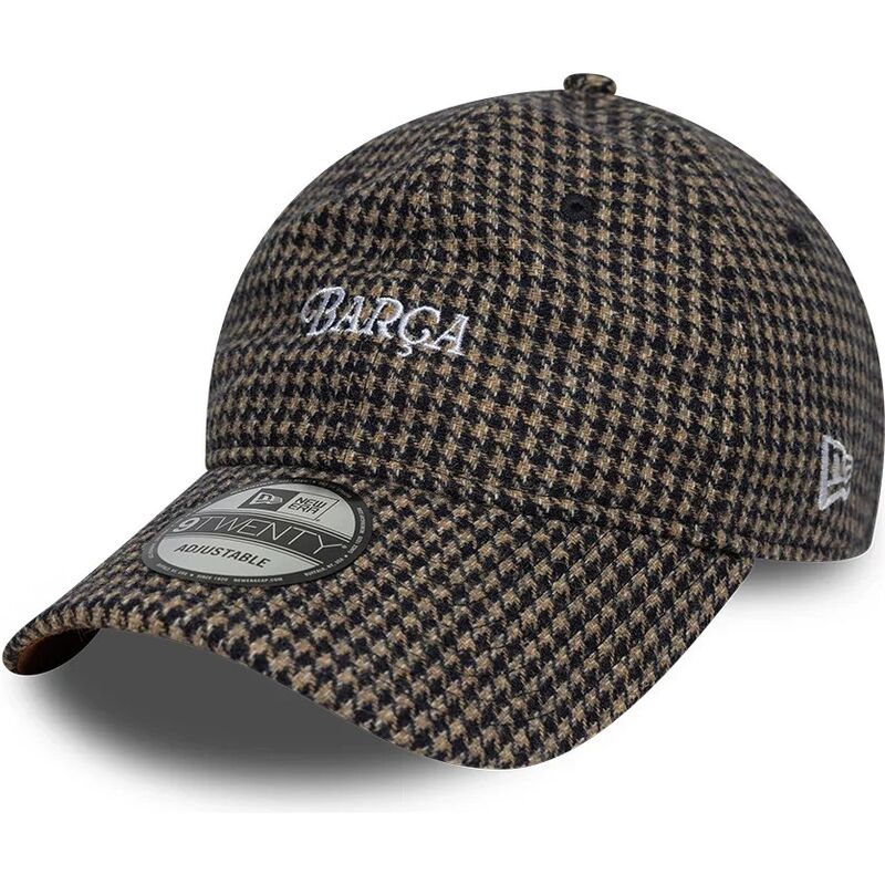 new-era-curved-brim-9twenty-herringbone-fc-barcelona-laliga-brown-adjustable-cap