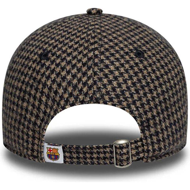 new-era-curved-brim-9twenty-herringbone-fc-barcelona-laliga-brown-adjustable-cap