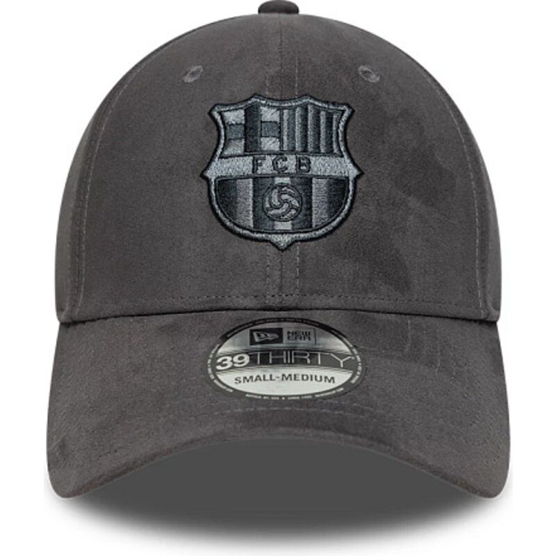 new-era-curved-brim-39thirty-faux-suede-fc-barcelona-laliga-grey-fitted-cap new-era-curved-brim-39thirty-faux-suede-fc-barcelona-laliga-grey-fitted-cap