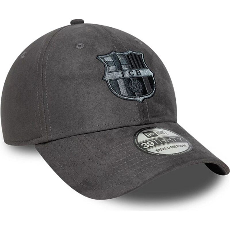new-era-curved-brim-39thirty-faux-suede-fc-barcelona-laliga-grey-fitted-cap new-era-curved-brim-39thirty-faux-suede-fc-barcelona-laliga-grey-fitted-cap