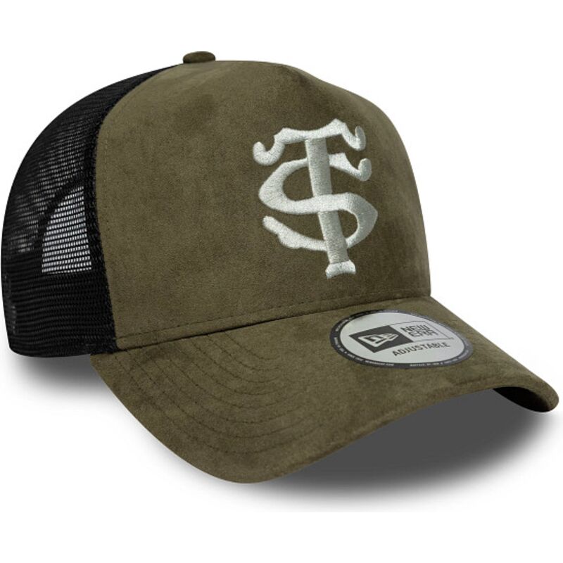 new-era-e-frame-faux-suede-stade-toulousain-top-14-green-and-black-trucker-hat new-era-e-frame-faux-suede-stade-toulousain-top-14-green-and-black-trucker-hat