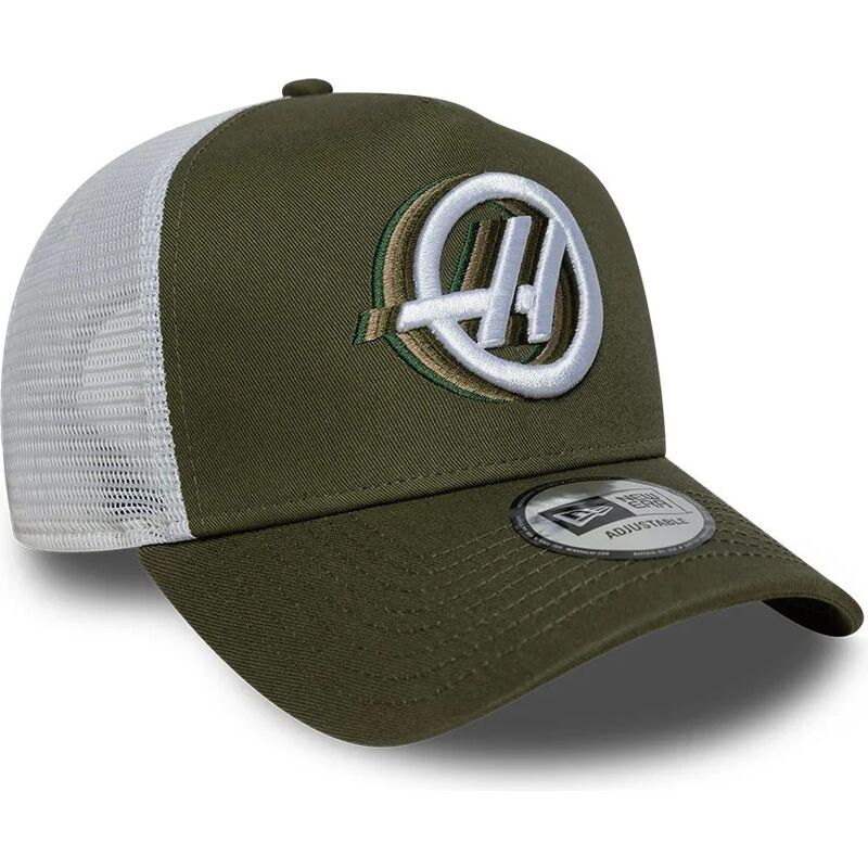 new-era-a-frame-seasonal-haas-f1-team-formula-1-green-and-white-trucker-hat