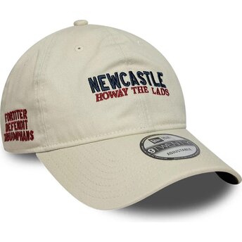New Era Curved Brim 9TWENTY Wordmark Howay The Lads Newcastle United Football Club Premier League Beige Adjustable Cap