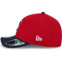 new-era-curved-brim-9forty-m-crown-player-replica-cleveland-guardians-mlb-red-and-navy-blue-snapback-cap