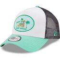 new-era-a-frame-location-miami-green-and-white-trucker-hat