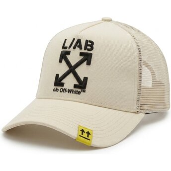 L/AB c/o Off-White™ Black Logo Clamp Arrows Beige Trucker Hat