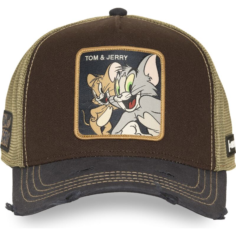 capslab-tom-and-jerry-taj9-jat-looney-tunes-brown-trucker-hat capslab-tom-and-jerry-taj9-jat-looney-tunes-brown-trucker-hat