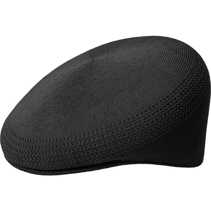 kangol-golden-logo-tropic-504-ventair-black-flat-cap kangol-golden-logo-tropic-504-ventair-black-flat-cap
