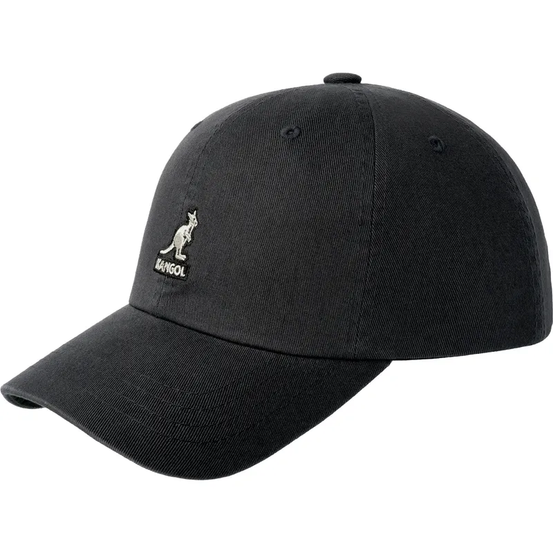 kangol-curved-brim-washed-baseball-black-adjustable-cap