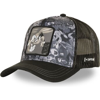 Capslab Bugs Bunny and Daffy Duck LOO14 DUO Looney Tunes Black Trucker Hat