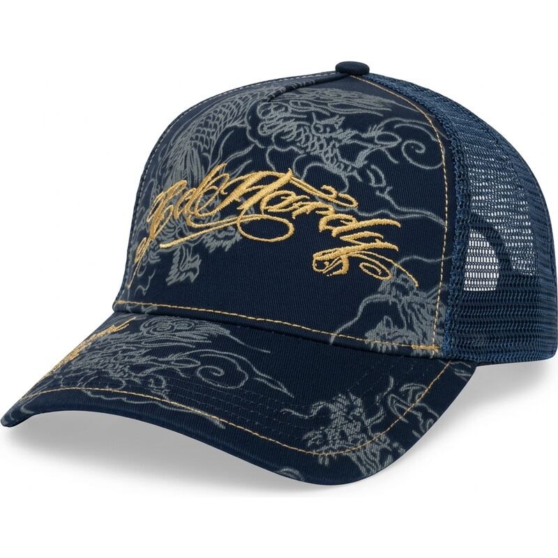 ed-hardy-outline-dragons-navy-blue-trucker-hat ed-hardy-outline-dragons-navy-blue-trucker-hat