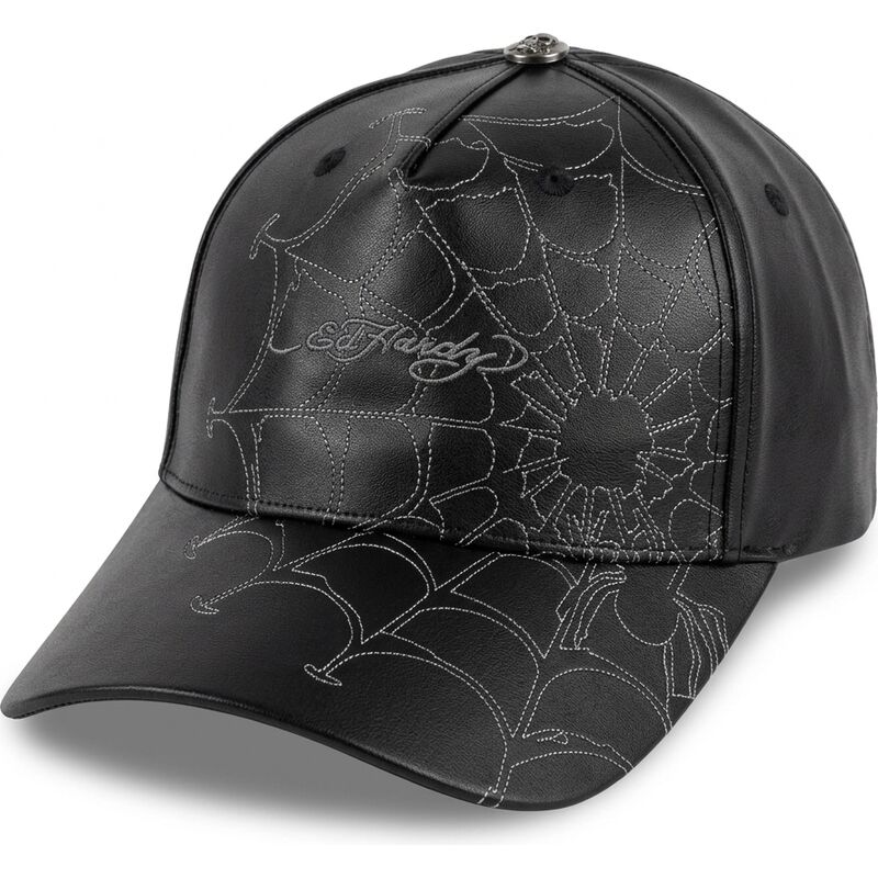 ed-hardy-curved-brim-spiderweb-pu-leather-black-adjustable-cap ed-hardy-curved-brim-spiderweb-pu-leather-black-adjustable-cap