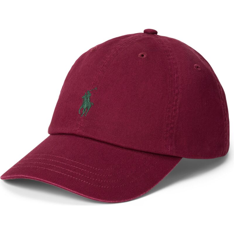 polo-ralph-lauren-curved-brim-green-logo-cotton-chino-classic-sport-maroon-and-red-adjustable-cap