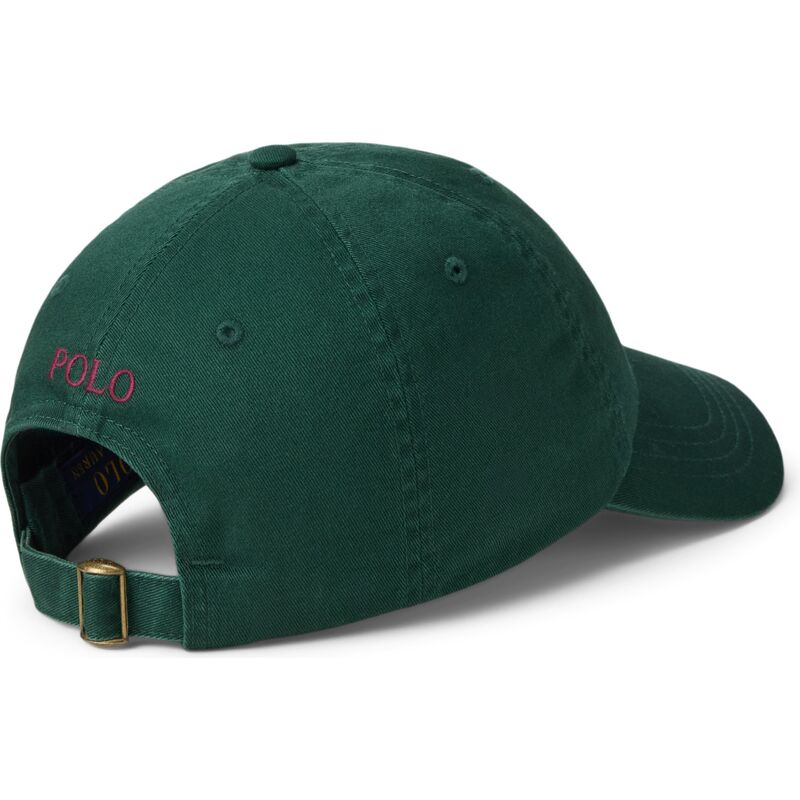 polo-ralph-lauren-curved-brim-maroon-logo-cotton-chino-classic-sport-dark-green-adjustable-cap