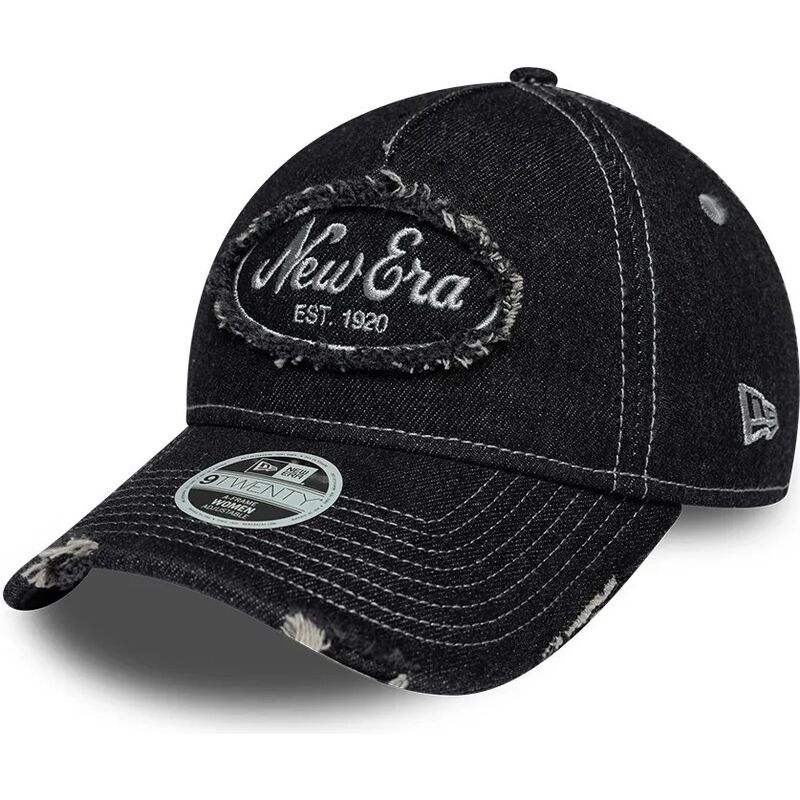 new-era-curved-brim-women-9twenty-a-frame-distress-black-adjustable-cap new-era-curved-brim-women-9twenty-a-frame-distress-black-adjustable-cap
