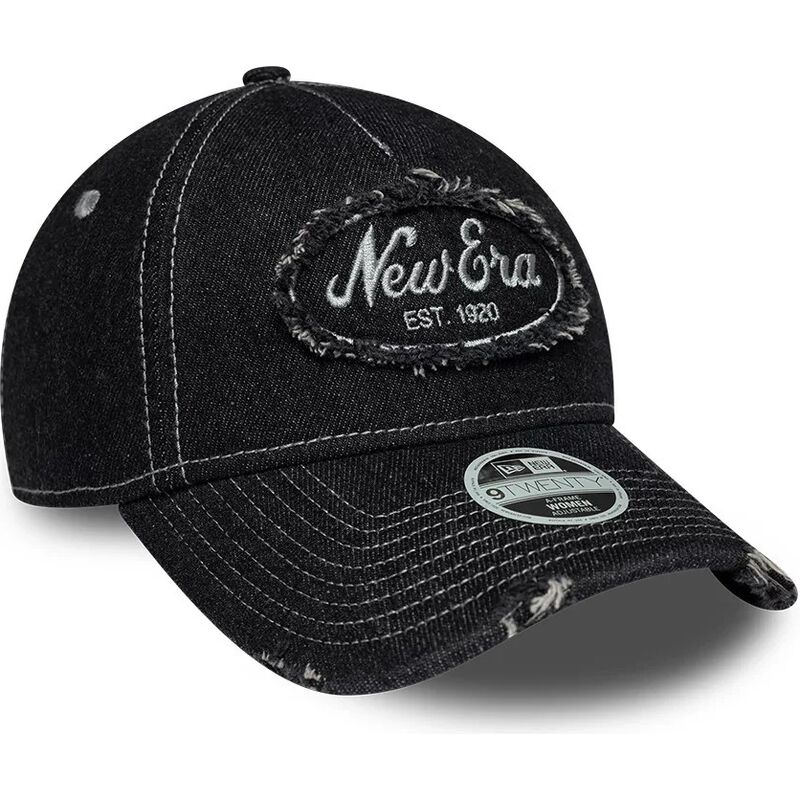 new-era-curved-brim-women-9twenty-a-frame-distress-black-adjustable-cap new-era-curved-brim-women-9twenty-a-frame-distress-black-adjustable-cap