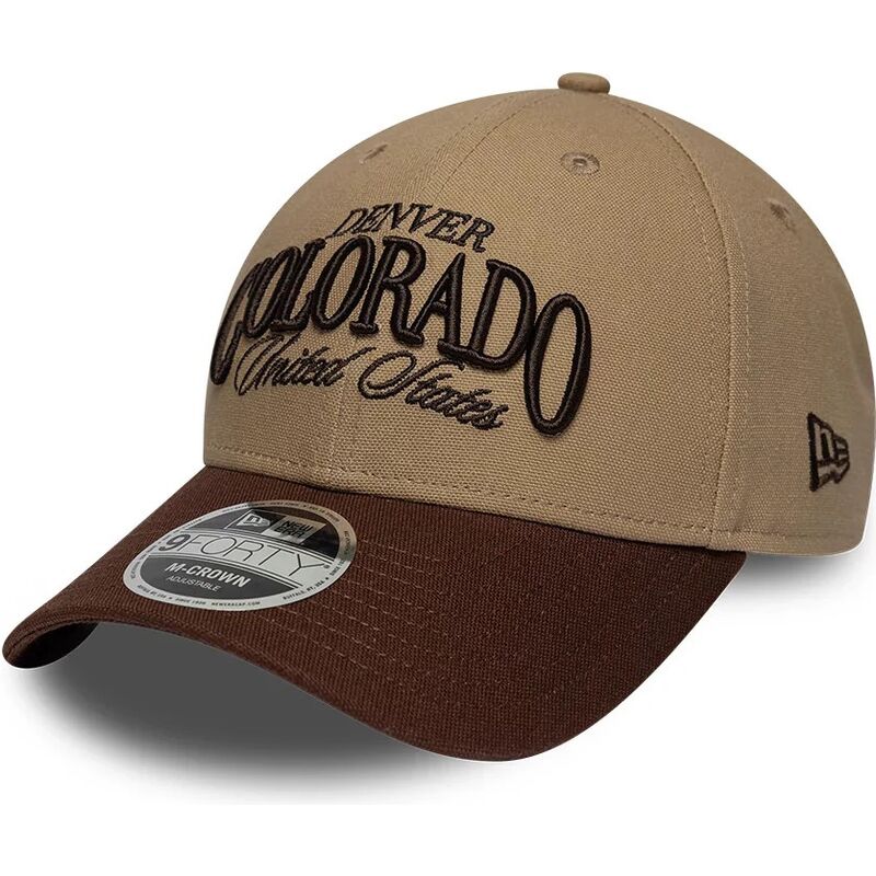 new-era-curved-brim-9forty-m-crown-wordmark-denver-colorado-brown-adjustable-cap new-era-curved-brim-9forty-m-crown-wordmark-denver-colorado-brown-adjustable-cap